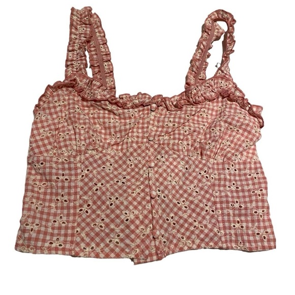 Pink and white floral boustier style top 💗🤍 - Picture 3 of 4